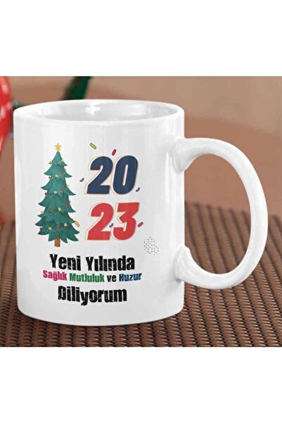 ART HEDİYE 2023 شجرة الصنوبر في العام الجديد أتمنى الصحة والسعادة والسلام كوب...