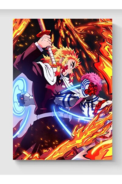 fırsatlar diyarı Demon Slayer Rengoku Akaza Anime Manga Poster - Yüksek Çözünürlük Hd Duvar Posteri