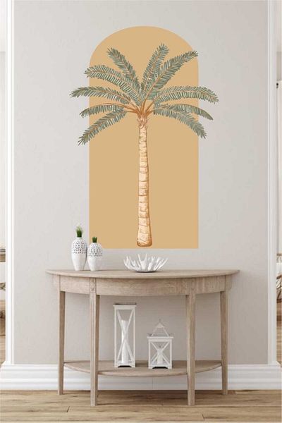 Piksel Grafik Soft Palm Tree Wall Sticker