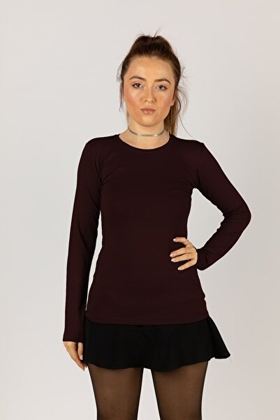 Morpink Kadın Bisiklet Yaka Uzun Kollu Body