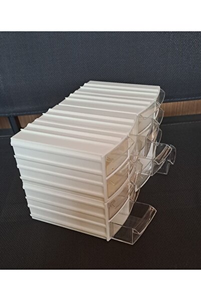 Depolife Şeffaf Çekmeceli Organizer Kutu 4 Kutu 16 Bölmeli Dremel Gravür Boncuk Mücevher Saklama Kutusu