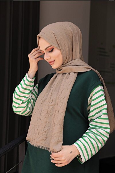 Mides scarf Bambu Siyah Renk Şal-vizon