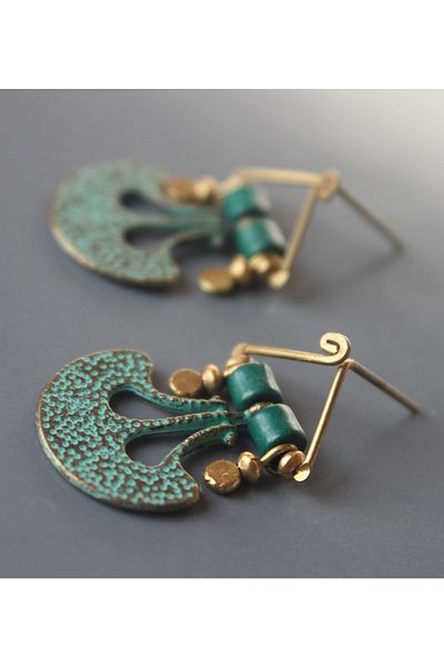 delay art 2 cm Wide Ethnic Authentic Bohemian Turquoise Women's Earrings Bijouterie Jewelry