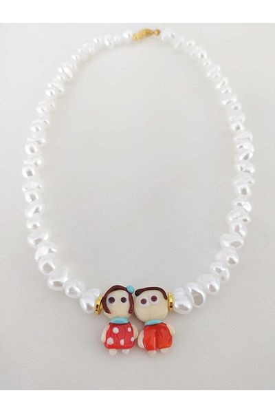 Troya Aksesuar Acrylic Pearl Murano Necklace