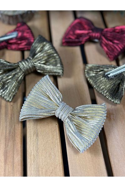 QUEEN AKSESUAR New Trend Luxury Gold Shiny Glitter Bow Metal Prince Buckle