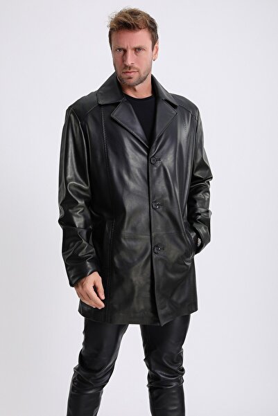 Leather Club Siyah Vejetal Deri Kaban