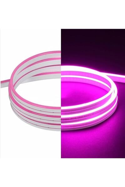 repplam 1 Metre 12 Volt Neon Led Pembe 12v Neon Şerit Led Yüksek Işık Silikon...