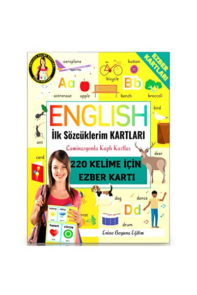 Enine Boyuna Eğitim بطاقات الكلمات الأولى باللغة الإنجليزية (220 كلمة بطاقات ...
