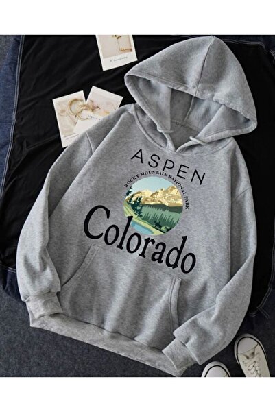 Keywest Unisex 'colorado' Aspen Front Štampano Oversize kroj Sa kapuljačom Si...