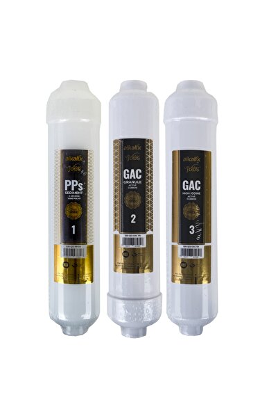 alkalix Aquames Su Arıtma Cihazları Için 12'' Çubuklu 3'lü Ön Filtre Seti