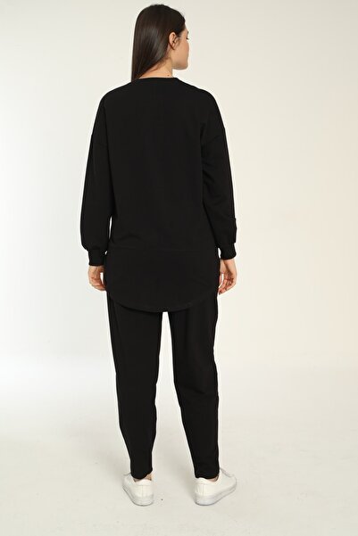 Miss Dünya Lissa Siyah Bol Kesim Hamile Ve Lohusa Eşofman Takımı