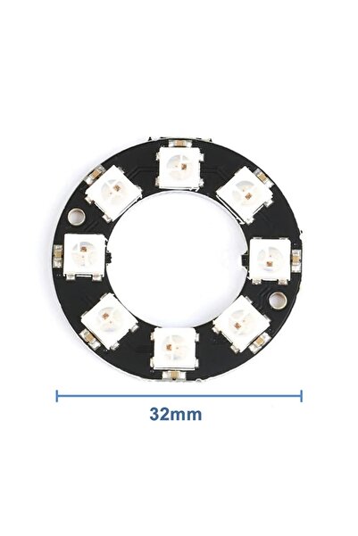 Genel Markalar 8 Bit Neopixel Halka Ring Ws2812b 5050 Rgb Led Modül 5050 Adreslenebilir Lamba Kart Full Color Ekran