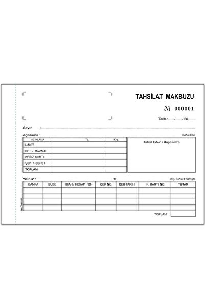 Tahsilat Makbuzu A5 - 2 Nüsha 10 Cilt