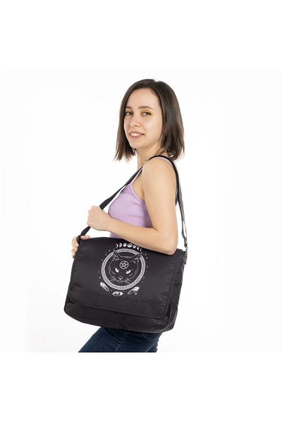 Touz Grandükkan Gothic cat τυπωμένη Unisex τσάντα Messenger