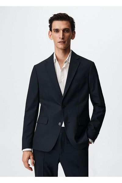 MANGO Man Slim Fit Wool Blazer Jacket