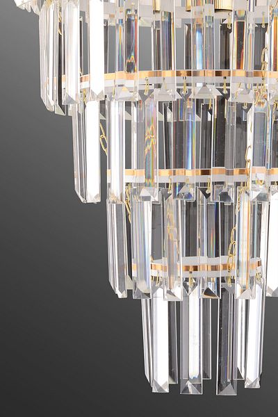 KUZEY AYDINLATMA Çağla 6-Piece White Five-Layer Modern Crystal Chandelier