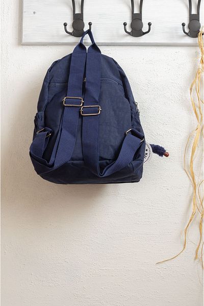 İMAKS Small Size Crinkle / Clinkir Waterproof Fabric Multi-Eye Daily Women's Backpack Navy Blue 8317