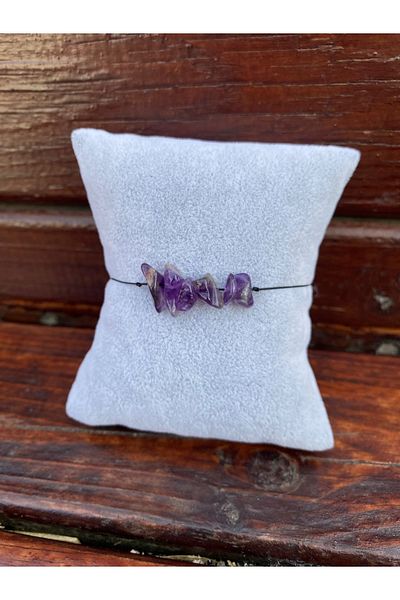 MEKKANMODA Amethyst Stone Cracked Stone Purple Healing Natural Stone Bracelet for Positive Energy Balance Stress Luck