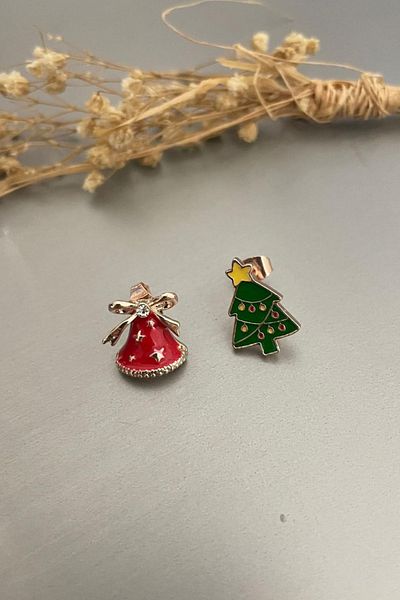 Jaida Moda Women's Christmas Tree Figured Christmas Earrings