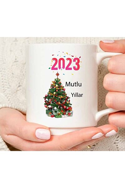 ART HEDİYE 2023 Pine Tree Happy New Year Christmas New Year Two Side Printed ...