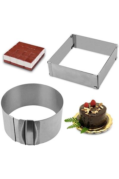 Nar kalıp Narkalıp Cake Mold Square, Round and Solid 3 Piece Set Depth 10cm