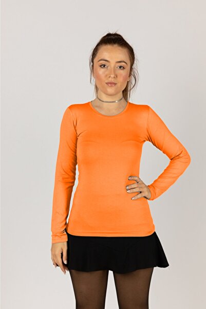 Morpink Kadın Bisiklet Yaka Uzun Kollu Body