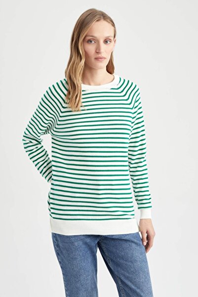 DeFacto Pulover cu gât cu dungi Relax Fit