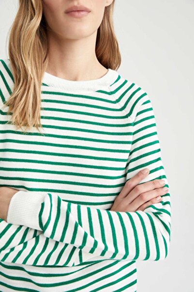 DeFacto Pulover cu gât cu dungi Relax Fit