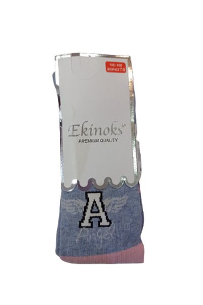 Ekinoks Girl's Scented Angel Patterned Pantyhose Blue Pink