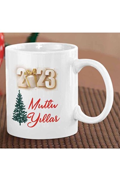 ART HEDİYE كوب مطبوع عليه شجرة صنوبر لعيد الميلاد السعيد لعام 2023 على الجانبين