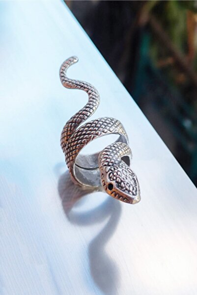 The Collection Yılan Figürlü Ayarlanabilir Gümüş Kaplama Yüzük