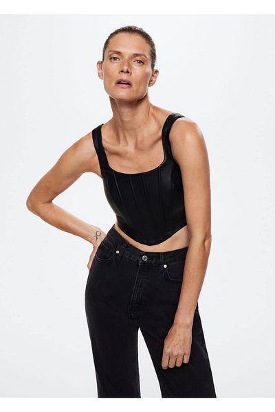 MANGO Woman Блуза в стил корсет