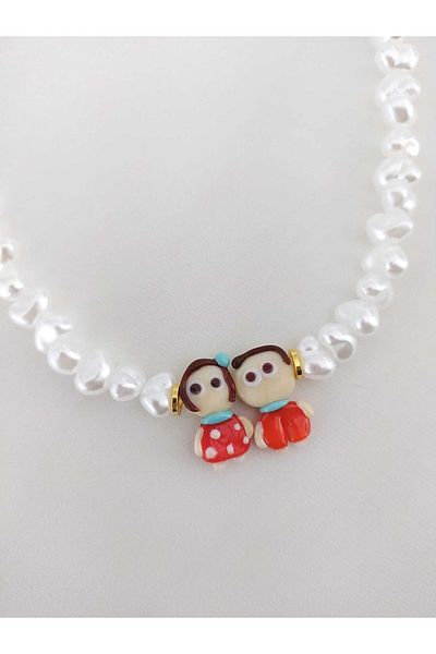 Troya Aksesuar Acrylic Pearl Murano Necklace