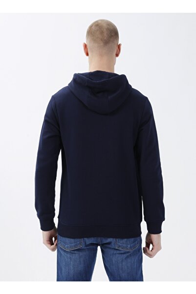 U.S. Polo Assn. Чоловічий світшот з капюшоном і коміром темно-синій Garmansk022