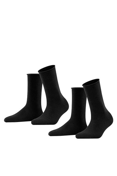 FALKE Damen Socken, 2er Pack - Happy, Kurzsocken, Rollbündchen