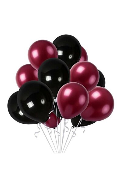 Party City بالون بيرليسسينت معدني أسود بورجوندي 30 قطعة متنوعة