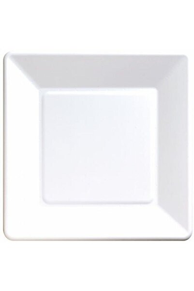 14Süs Beyaz Kare Karton Tabak 20 Cm 25 Adet