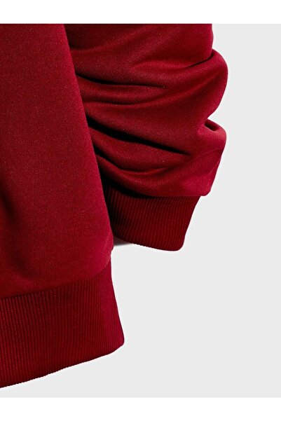 Mad&Calf Ανδρικό φούτερ Basic Crew με λαιμόκοψη χωρίς στάμπα, μονόχρωμο, φαρδύ φούτερ από φλις