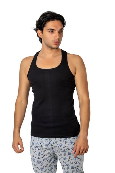 Gizem iç giyim Pack of 3 Black Lycra Men's Ribbed Rambo Athlete