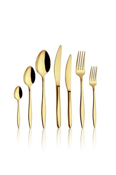 HomeTarz Fork Spoon Knife Set 36 Pieces Vision Gold Serving Set Dowry Food Set