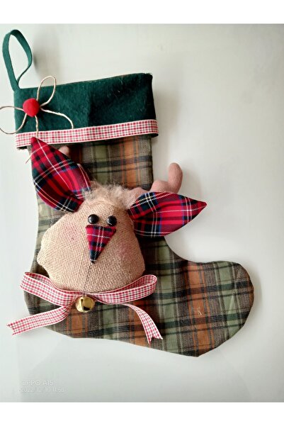 BAHARAMA Yılbaşı Çorabı Noel Şömine Süsü