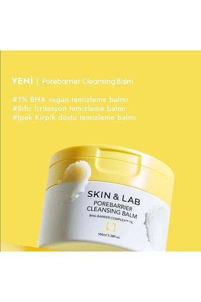 Skin&Lab Porebarrier Cleansing Balm 100ml - 1% Bha - Acne Anti-Blackhead Oil Based Cleanser