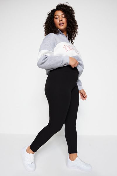 schlank Women's Black Fleece Lined High Waist Wide Belt Tights - Trendyol