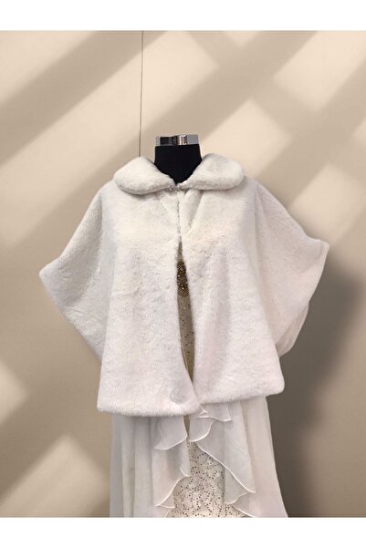 KürkZone Pelerin Model Abiye Ve Gelin Broşlu Kürk Bolero Etol