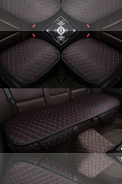 Bod Seria Dali Husă de protecție pentru pernă de scaun din piele Set de 3 bucăți Negru-roșu