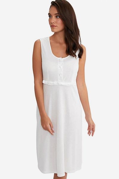 AYYILDIZ 3415 Ecru Maternity Nightgown Dressing Gown Set