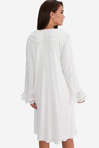 AYYILDIZ 3415 Ecru Maternity Nightgown Dressing Gown Set