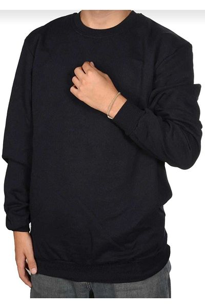 FATELLA Unisex Crew Neck Plain Basic Hooded Two Thread New Year Concept Sweatshirt