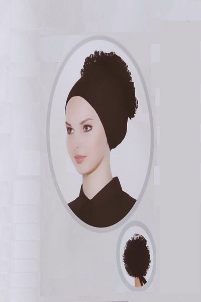 BB wikiki Hijab Clothing Combed Cotton Frilly Non-Slip Bonnet Black