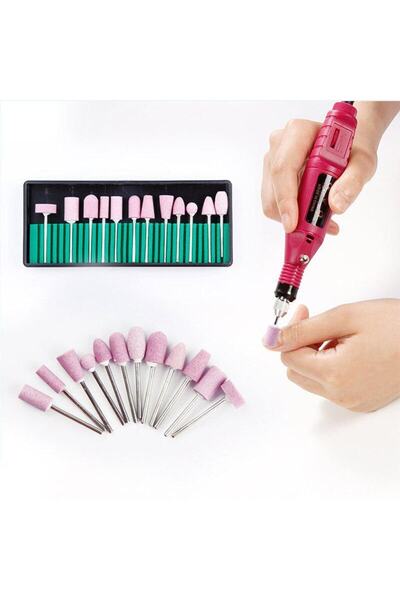 YAYOGE 12 قطعة حجر الكوارتز مسمار الفن طحن بت 3/32 طحن أدوات مانيكير باديكير ...